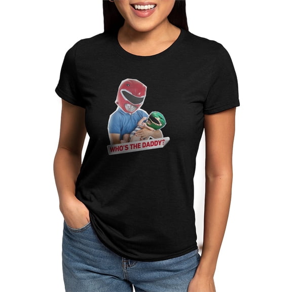 CafePress - Power Rangers Who's The Dad Women's Deluxe T Shirt - Womens Tri-blend T-Shirt