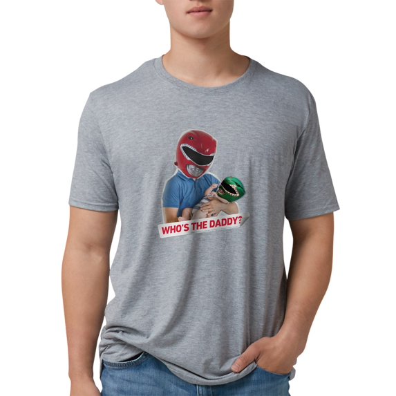 CafePress - Power Rangers Who's The Daddy Men's Deluxe T Shirt - Mens Tri-blend T-Shirt