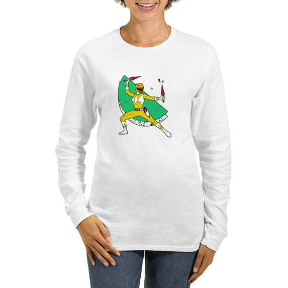 CafePress - Power Rangers Yellow R Women's Long Sleeve T Shirt - Women's Long Sleeve Graphic Casual T-Shirt