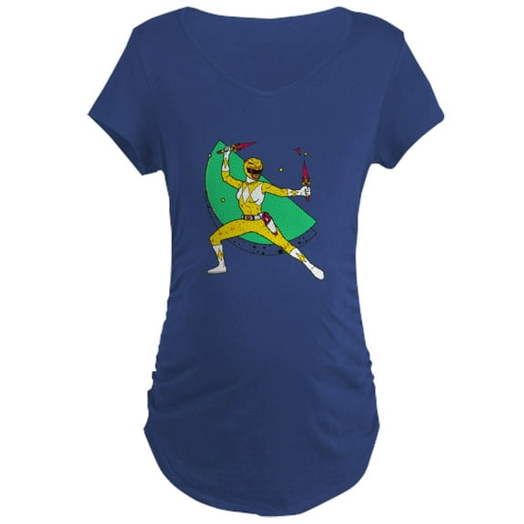 CafePress - Power Rangers Yellow Ran Women's Maternity T Shirt - Maternity Dark T-Shirt