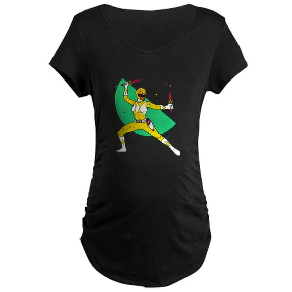 CafePress - Power Rangers Yellow Ran Women's Maternity T Shirt - Maternity Dark T-Shirt