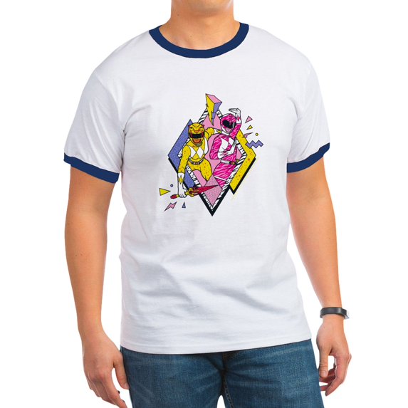 CafePress - Power Rangers Yellow Ranger A Men's Ringer T Shirt - 100% Cotton Ringed T-Shirt