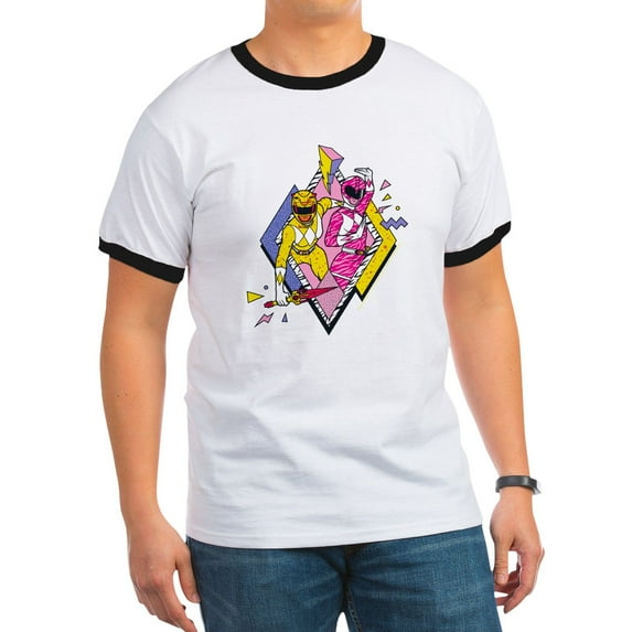 CafePress - Power Rangers Yellow Ranger A Men's Ringer T Shirt - 100% Cotton Ringed T-Shirt