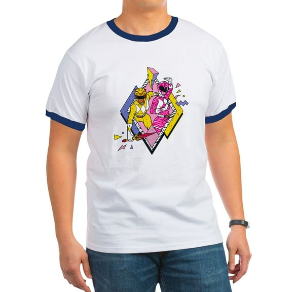 CafePress - Power Rangers Yellow Ranger A Men's Ringer T Shirt - 100% Cotton Ringed T-Shirt