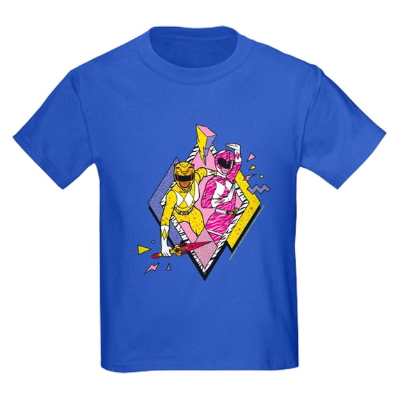 CafePress - Power Rangers Yellow Ranger And Pink Kids T Shirt - Dark T-Shirt Kids XS-XL
