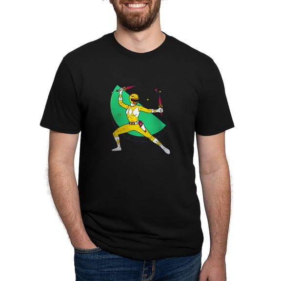 CafePress - Power Rangers Yellow Ranger W Men's Deluxe T Shirt - Mens Tri-blend T-Shirt