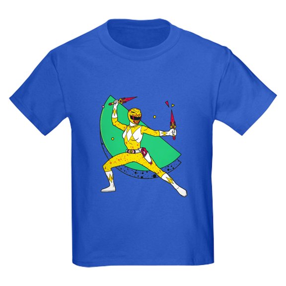 CafePress - Power Rangers Yellow Ranger With Dagg Kids T Shirt - Dark T-Shirt Kids XS-XL