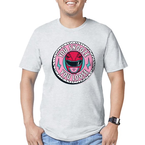 CafePress - Power Rangers You Snooze You Men's Classic T Shirt - Fitted T-Shirt, Vintage Fit Soft Cotton Tee