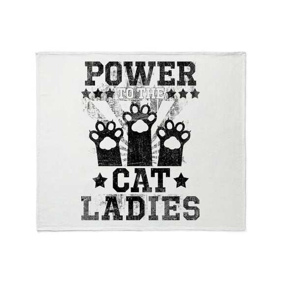 CafePress - Power To The Cat Ladies - Soft Fleece Throw Blanket, 50"x60" for All Ages