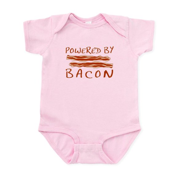 CafePress - Powered By Bacon Infant Bodysuit - Baby Light Bodysuit, Size Newborn - 24 Months