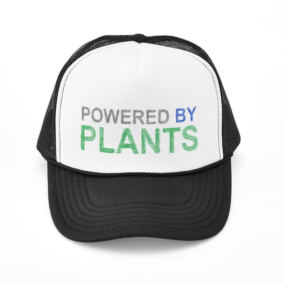 CafePress - Powered By Plants - Adjustable Unisex Printed Trucker Hat with Mesh Back