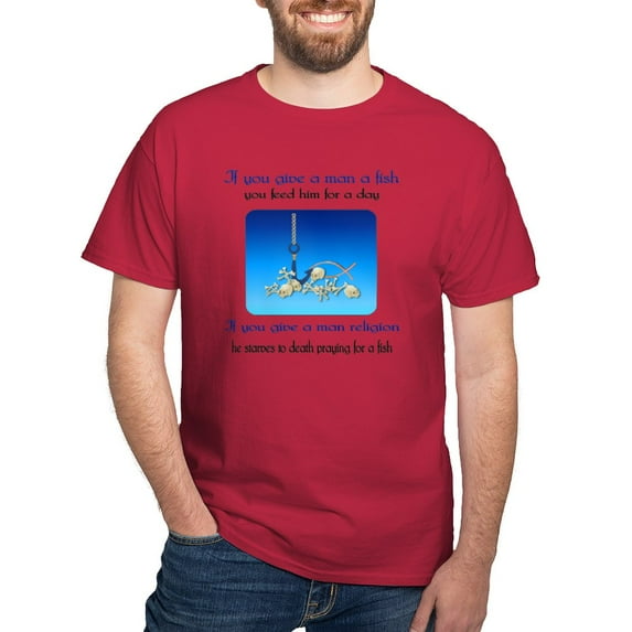 CafePress - Pray For Fish Dark T Shirt - Men's Classic Graphic Cotton T-Shirt