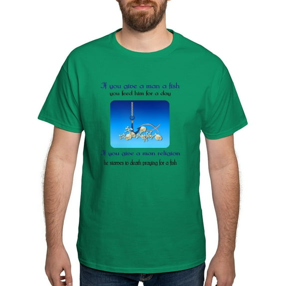 CafePress - Pray For Fish Dark T Shirt - Men's Classic Graphic Cotton T-Shirt