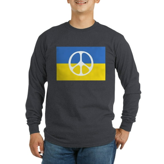 CafePress - Pray For Peace In Ukraine Long Sleeve T Shirt - Long Sleeve Dark T-Shirt