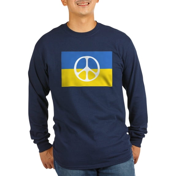 CafePress - Pray For Peace In Ukraine Long Sleeve T Shirt - Long Sleeve Dark T-Shirt