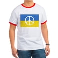 thumbnail image 1 of CafePress - Pray For Peace In Ukraine T Shirt - 100% Cotton Ringed T-Shirt, 1 of 4