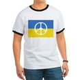 thumbnail image 1 of CafePress - Pray For Peace In Ukraine T Shirt - 100% Cotton Ringed T-Shirt, 1 of 4