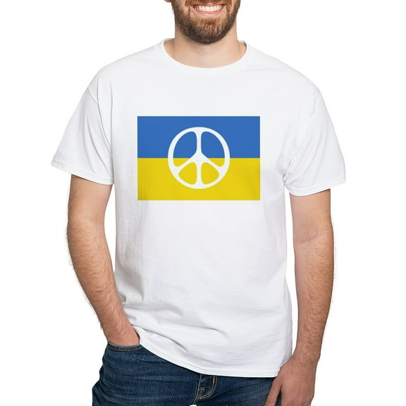 CafePress - Pray For Peace In Ukraine T Shirt - Men's Classic T-Shirts