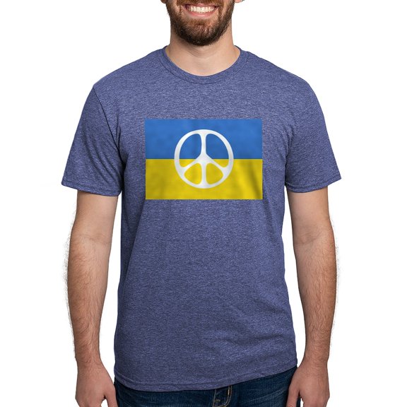 CafePress - Pray For Peace In Ukraine T Shirt - Mens Tri-blend T-Shirt