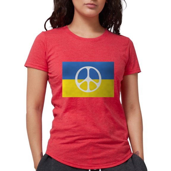 CafePress - Pray For Peace In Ukraine T Shirt - Womens Tri-blend T-Shirt