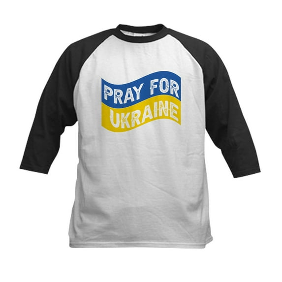 CafePress - Pray For Ukraine Baseball Jersey - Kids Cotton Baseball Jersey, 3/4 Sleeve Shirt