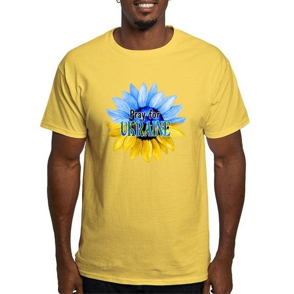CafePress - Pray For Ukraine Blue And Yellow Sunflower T Shirt - Men's Classic Graphic T-Shirt