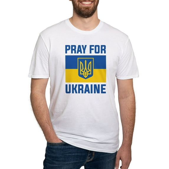CafePress - Pray For Ukraine Fitted T Shirt - Fitted T-Shirt, Vintage Fit Soft Cotton Tee