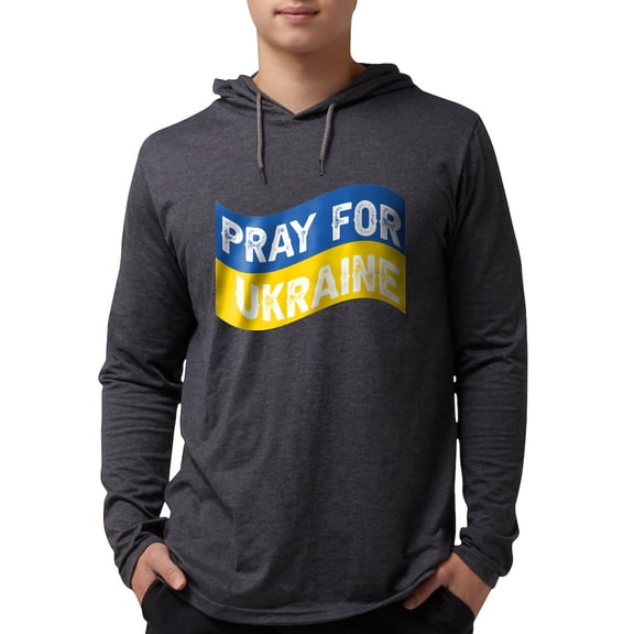 CafePress - Pray For Ukraine Long Sleeve T Shirt - Mens Hooded Shirt