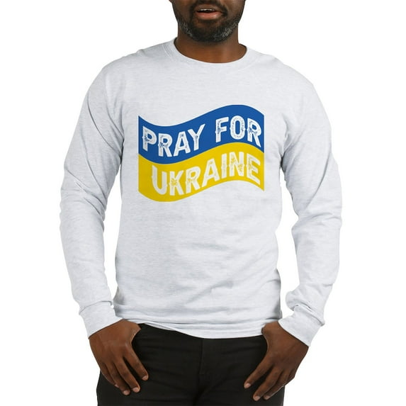 CafePress - Pray For Ukraine Long Sleeve T Shirt - Unisex Cotton Long Sleeve T-Shirt