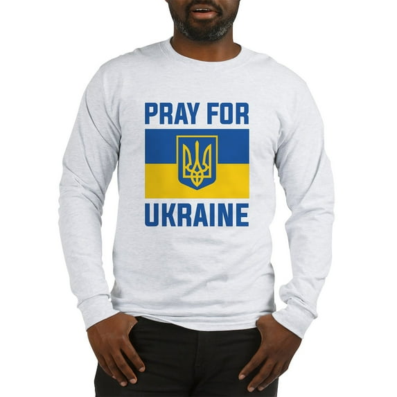 CafePress - Pray For Ukraine Long Sleeve T Shirt - Unisex Cotton Long Sleeve T-Shirt