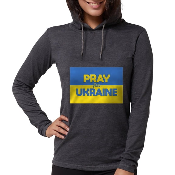 CafePress - Pray For Ukraine Long Sleeve T Shirt - Womens Hooded Shirt