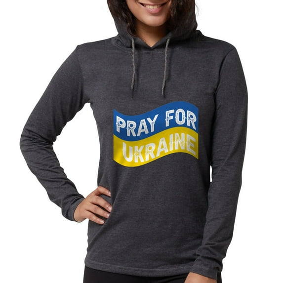 CafePress - Pray For Ukraine Long Sleeve T Shirt - Womens Hooded Shirt