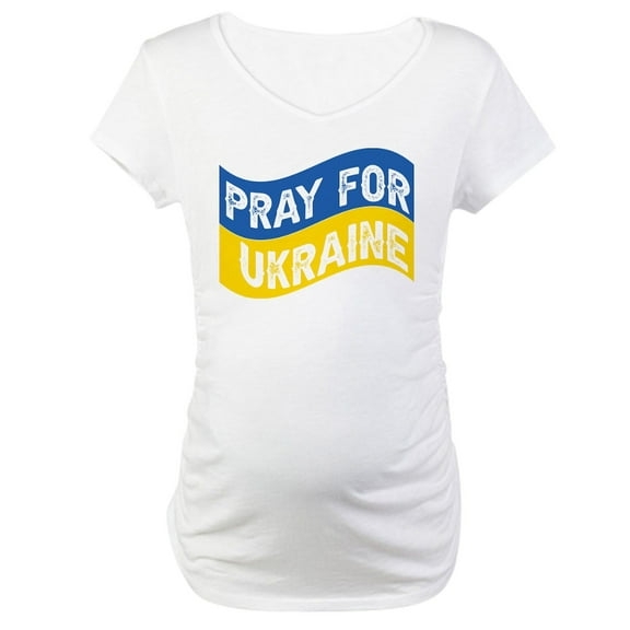 CafePress - Pray For Ukraine Maternity T Shirt - Cotton Maternity T-shirt, Cute & Funny Pregnancy Tee