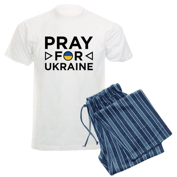 CafePress - Pray For Ukraine Men's Light Pajamas - Men's Light Loose Fit Cotton Pajama Set