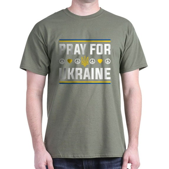 CafePress - Pray For Ukraine Men's Value T Shirt - Men's Classic Graphic Cotton T-Shirt