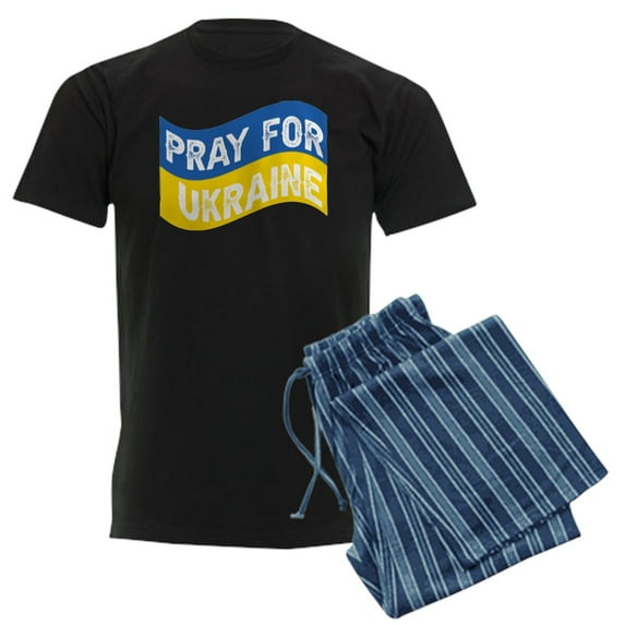 CafePress - Pray For Ukraine Pajamas - Men's Dark Loose Fit Cotton Pajama Set