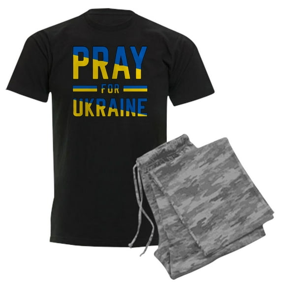 CafePress - Pray For Ukraine Pajamas - Men's Dark Loose Fit Cotton Pajama Set