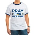 thumbnail image 1 of CafePress - Pray For Ukraine Ringer T - 100% Cotton Ringed T-Shirt, 1 of 4