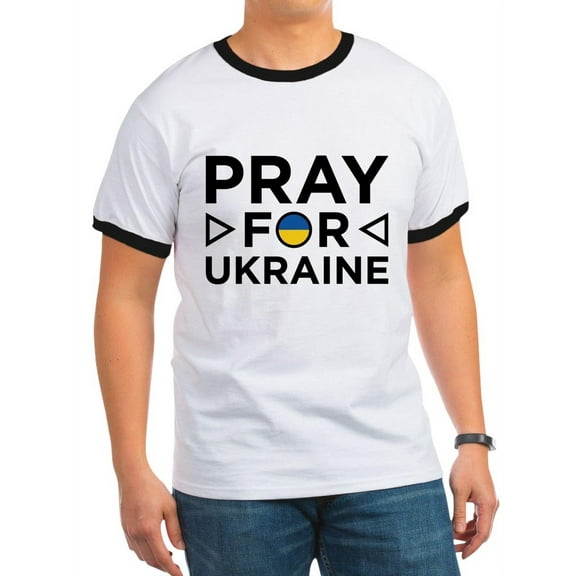 CafePress - Pray For Ukraine Ringer T - 100% Cotton Ringed T-Shirt
