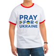 thumbnail image 1 of CafePress - Pray For Ukraine Ringer T - 100% Cotton Ringed T-Shirt, 1 of 4
