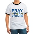 thumbnail image 1 of CafePress - Pray For Ukraine Ringer T - 100% Cotton Ringed T-Shirt, 1 of 4