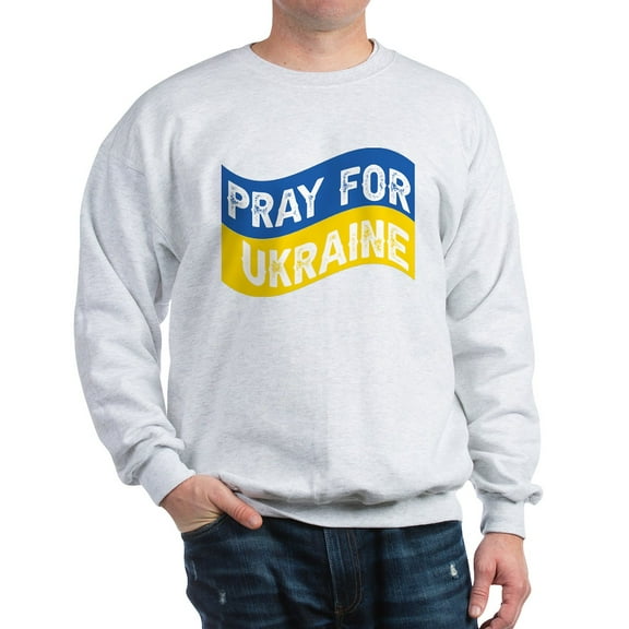 CafePress - Pray For Ukraine Sweatshirt - Crew Neck Sweatshirt