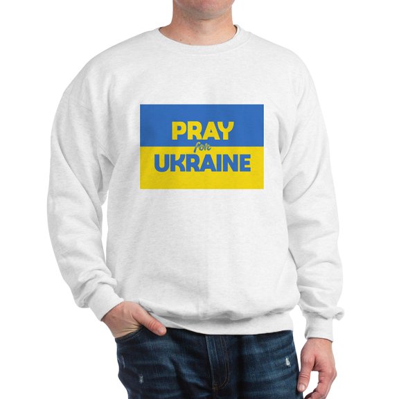 CafePress - Pray For Ukraine Sweatshirt - Crew Neck Sweatshirt