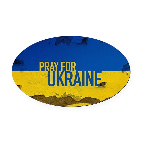 CafePress - Pray For Ukraine Sweatshirt, Stand - Oval Car Magnet