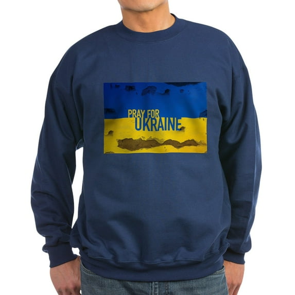 CafePress - Pray For Ukraine Sweatshirt, Stand With Sweatshirt - Classic Crew Neck Sweatshirt