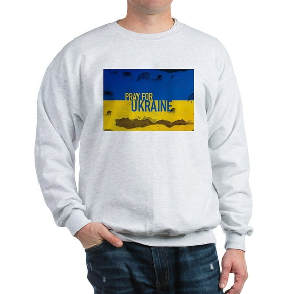 CafePress - Pray For Ukraine Sweatshirt, Stand With Sweatshirt - Crew Neck Sweatshirt