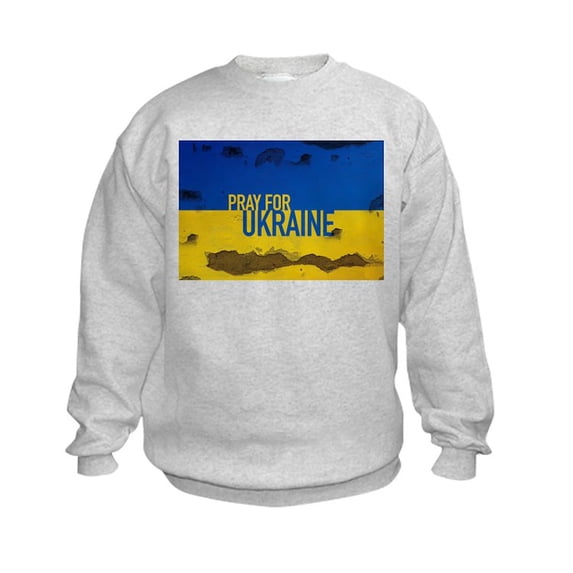 CafePress - Pray For Ukraine Sweatshirt, Stand With Sweatshirt - Kids Sweatshirt, Youth Crew Neck Sweatshirt