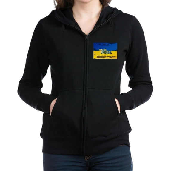 CafePress - Pray For Ukraine Sweatshirt, Stand With Sweatshirt - Women's Zip Hoodie