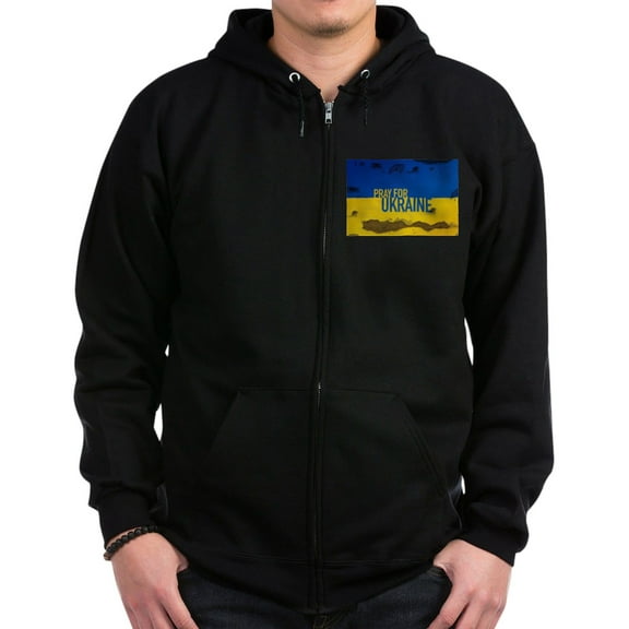 CafePress - Pray For Ukraine Sweatshirt, Stand With Sweatshirt - Zip Hoodie, Classic Hooded Sweatshirt with Metal Zipper