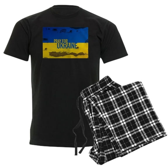 CafePress - Pray For Ukraine Sweatshirt, Stand With Uk Pajamas - Men's Dark Loose Fit Cotton Pajama Set
